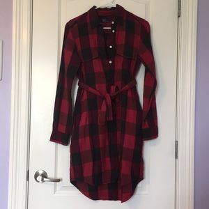Black and red plaid dress